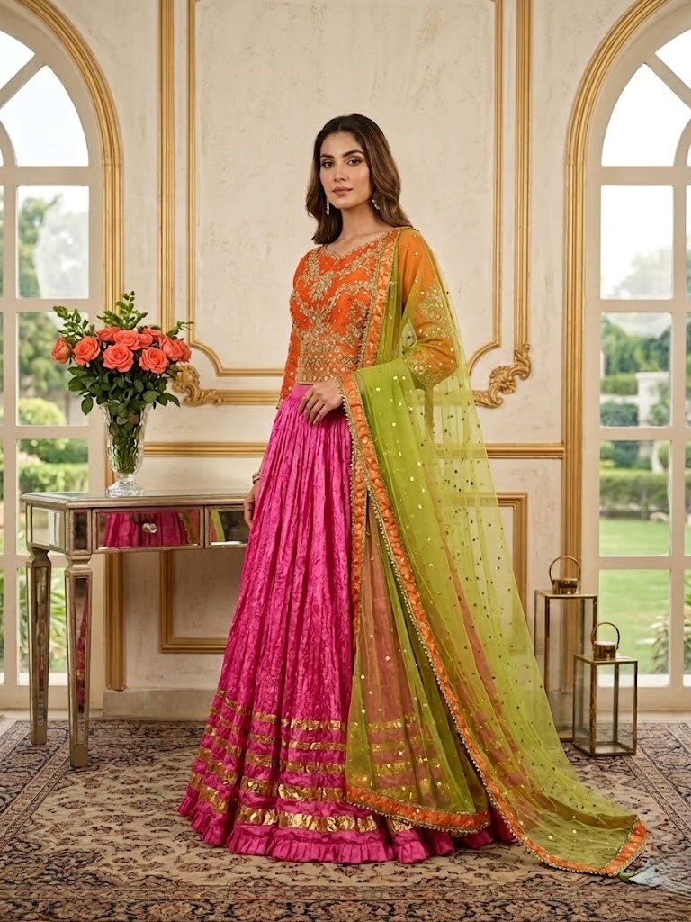 Modern Mehndi bridal fashion